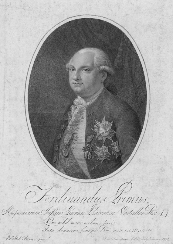 Ferdinand I, hertog van Parma (gravure) door Italian School