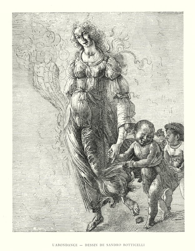 De Overvloed, Tekening van Sandro Botticelli door Italian School