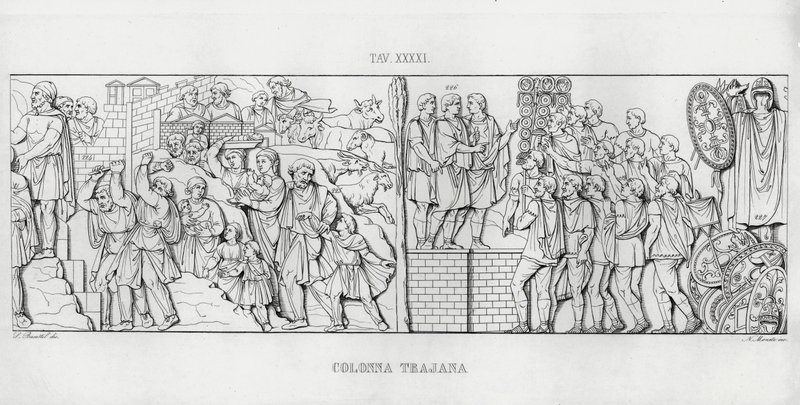 La Colonna Trajana door Italian School