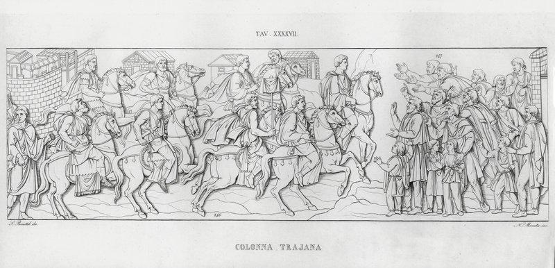 La Colonna Trajana door Italian School