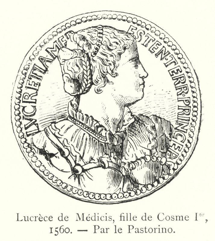 Lucrece de Medicis, dochter van Cosme I door Italian School