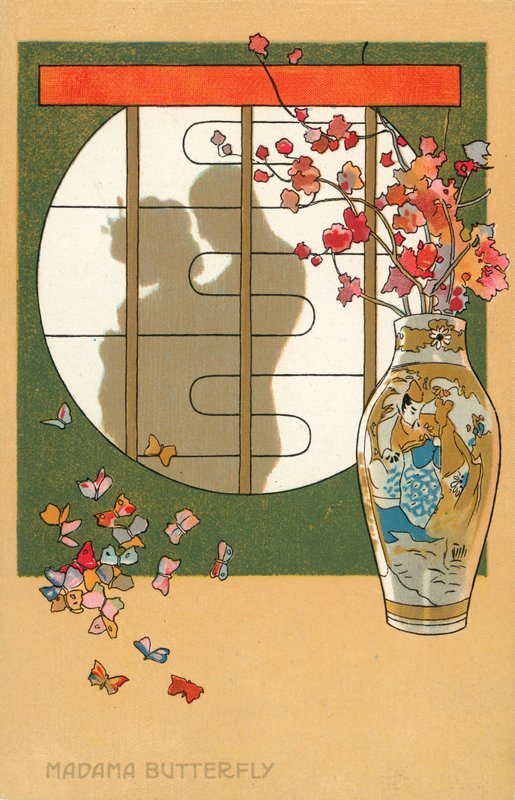 Madama Butterfly (kleurenlitho) door Italian School