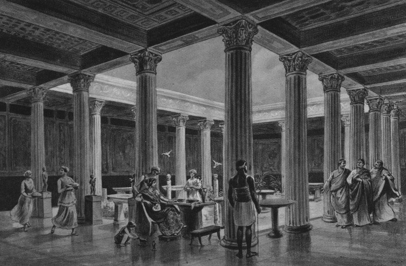 Pompei: Huis van de Vettii (litho) door Italian School