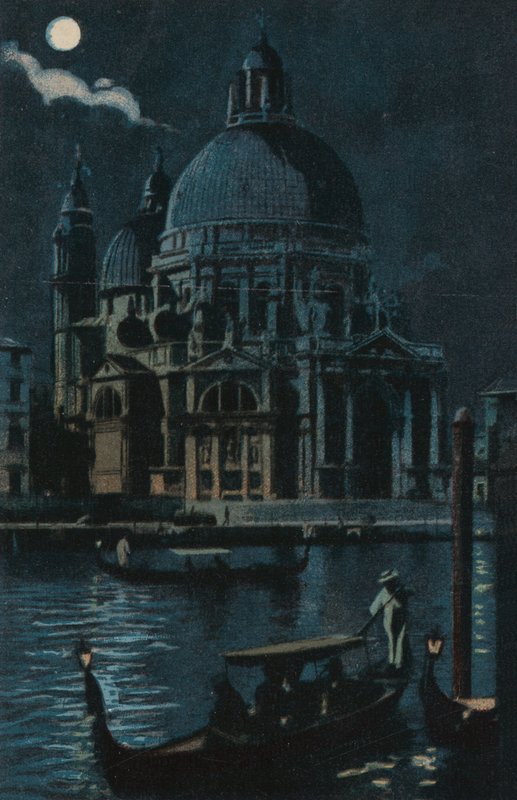 Santa Maria della Salute (kleurenlitho) door Italian School