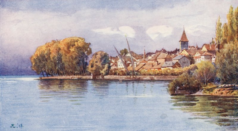 Cully vanuit Epesse, herfst door J. Hardwicke Lewis