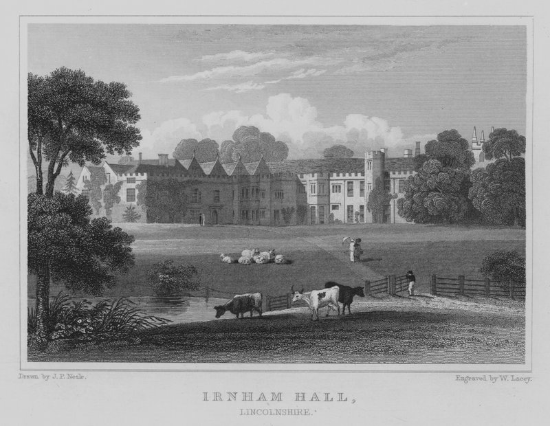 Irnham Hall, Lincolnshire door John Preston Neale
