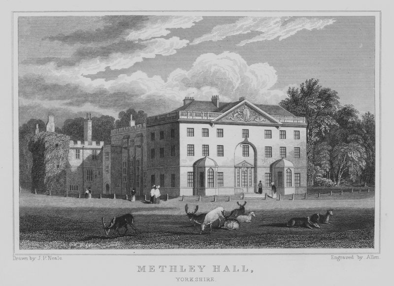 Methley Hall, Yorkshire door John Preston Neale