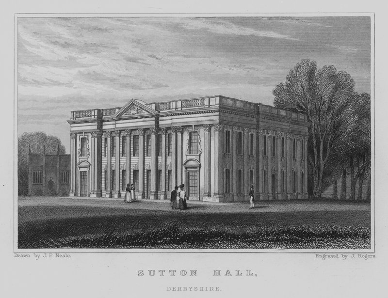Sutton Hall, Derbyshire door John Preston Neale