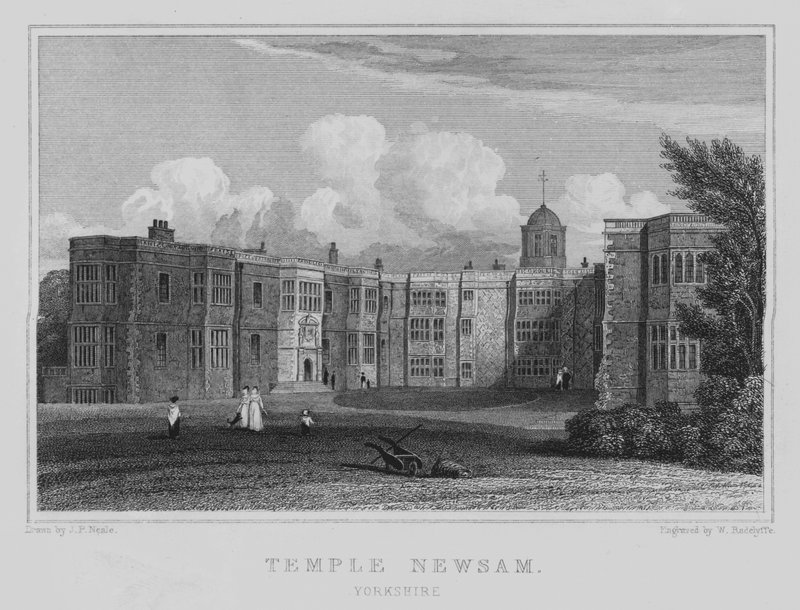Temple Newsam, Yorkshire (gravure) door John Preston Neale