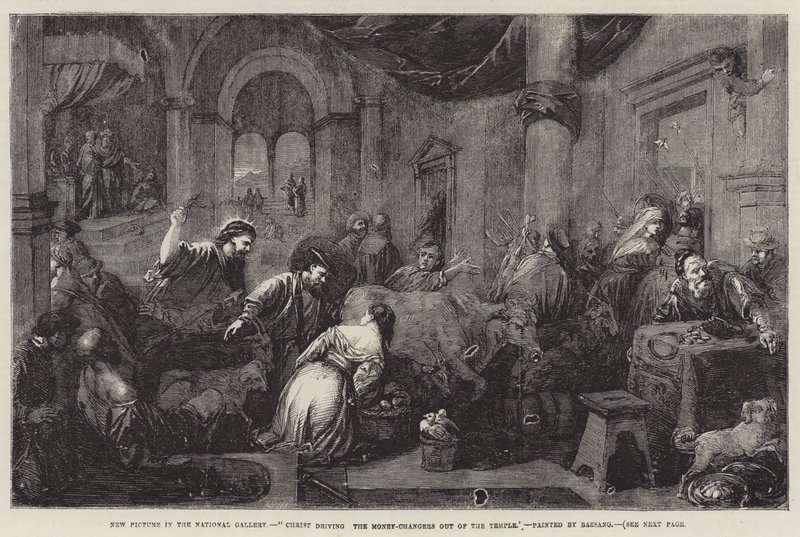 Christus verdrijft de geldwisselaars uit de tempel door Jacopo Bassano