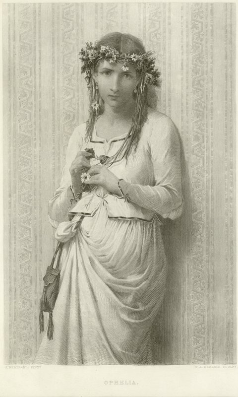 Ophelia (gravure) door James Bertrand