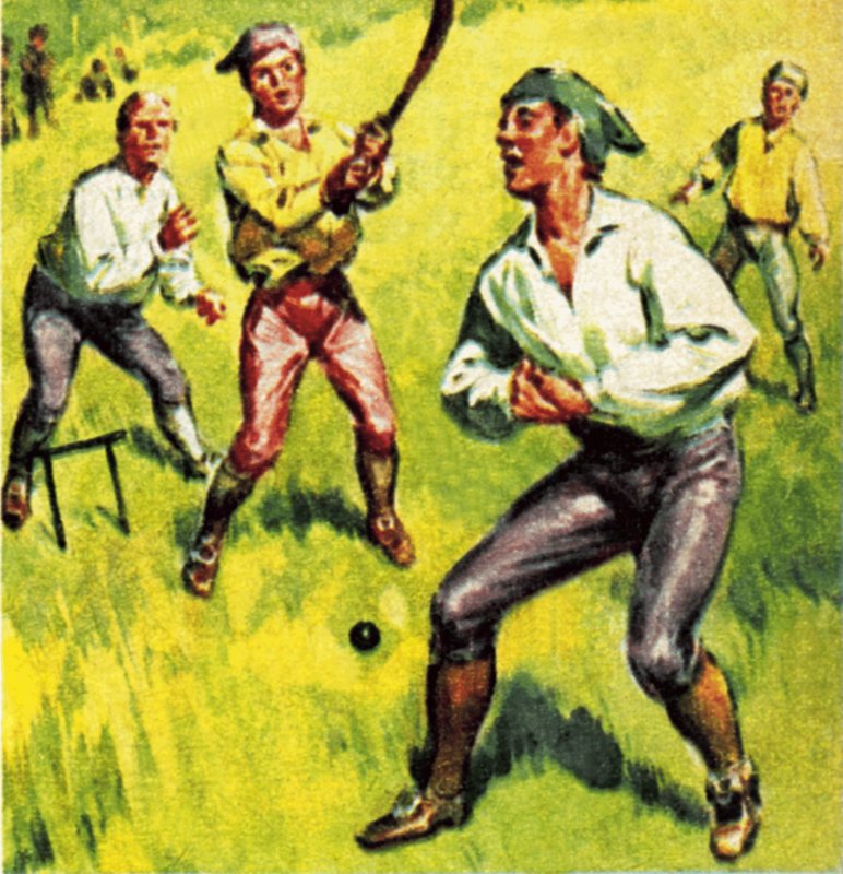Vroeg cricket met twee stumps door James Edwin McConnell