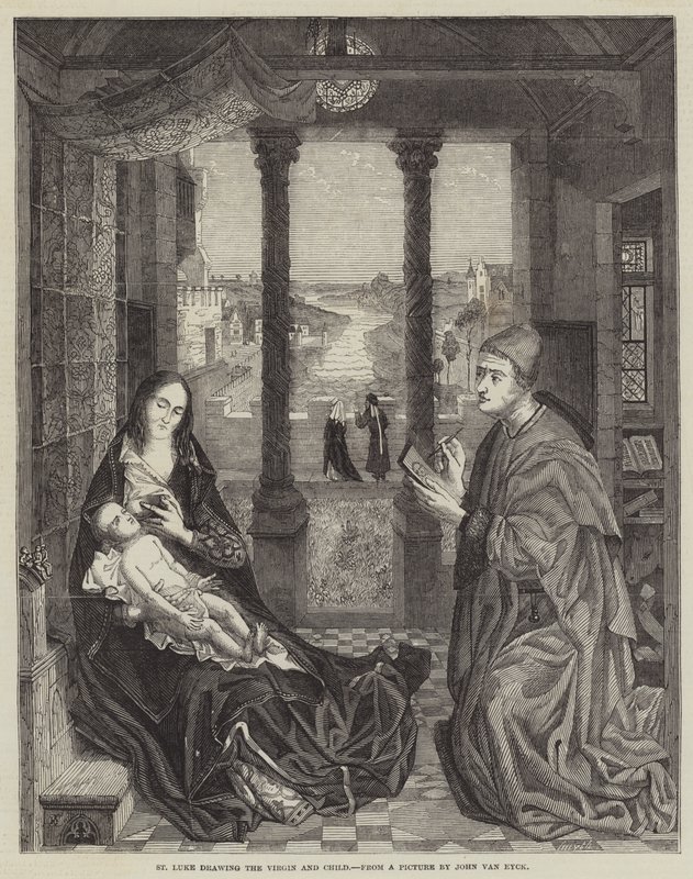 St. Lucas tekent de Maagd en het Kind door Jan van Eyck