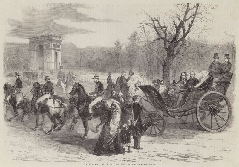 Een Keizerlijke Rit in het Bois de Boulogne door Jean Adolphe Beauce