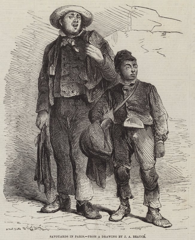Savoyards in Parijs door Jean Adolphe Beauce