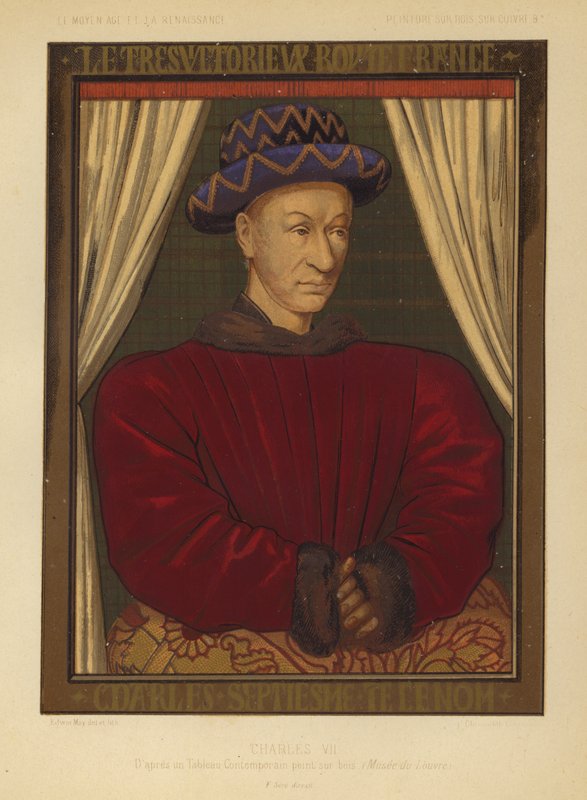Karel VII, koning van Frankrijk door Jean (after) Fouquet