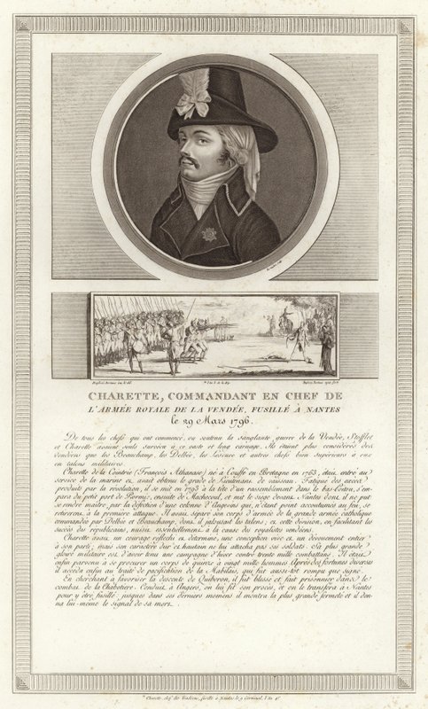 Portret van Francois de Charette door Jean Duplessi Bertaux