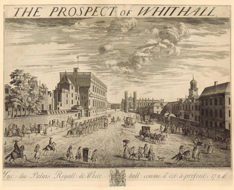 Het Plan van Whitehall, 1724 door Johannes Kip