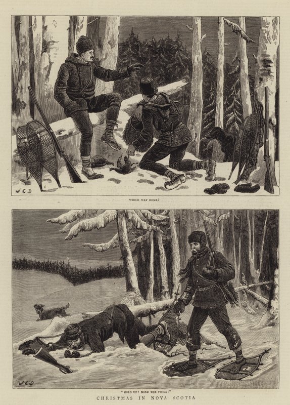 Kerstmis in Nova Scotia door John Charles Dollman