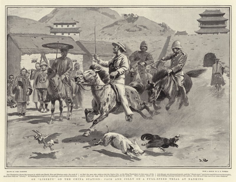 Op vrijheid op het China-station, Jack en Jolly op een snelheidsproef in Nanking door John Charlton