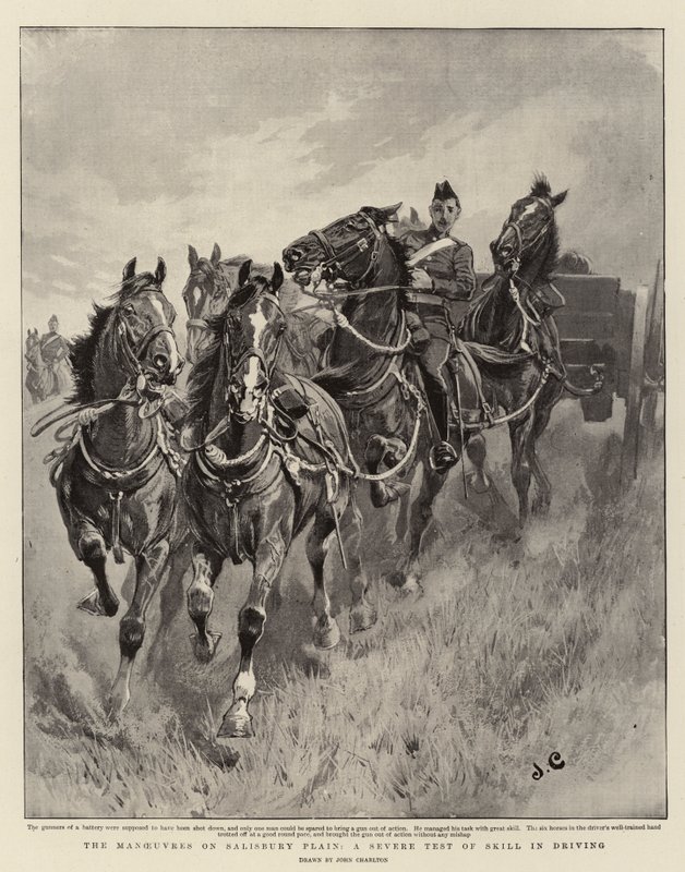 De manoeuvres op Salisbury Plain, een zware vaardigheidstest in het rijden door John Charlton
