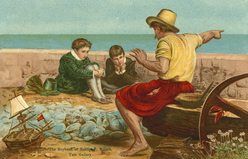 De jeugd van Sir Walter Raleigh door John Everett Millais