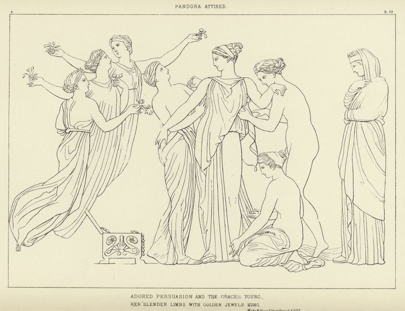 Pandora Gekleed door John Flaxman