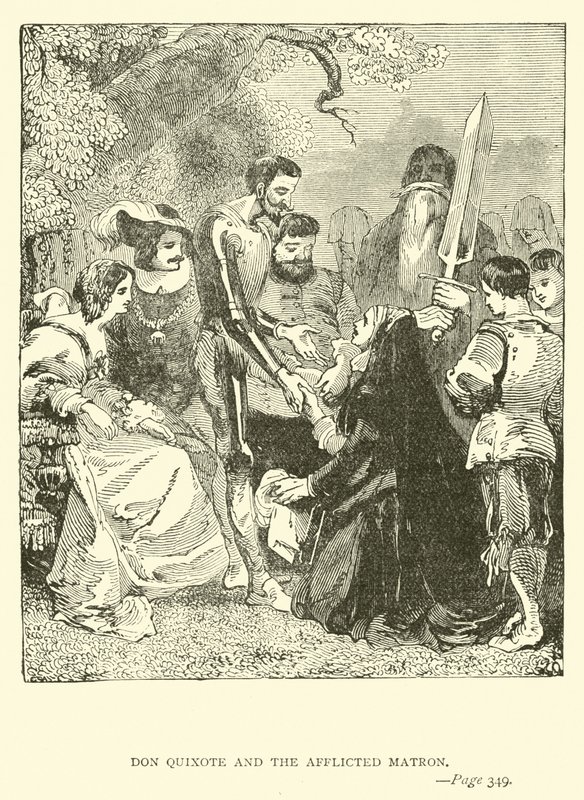 Don Quichot en de bedroefde matrone door John Gilbert