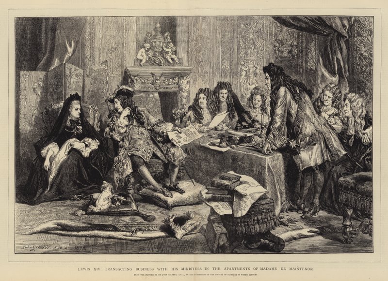 Lodewijk XIV, Zaken Doen met zijn Ministers in de Appartementen van Madame de Maintenon door John Gilbert