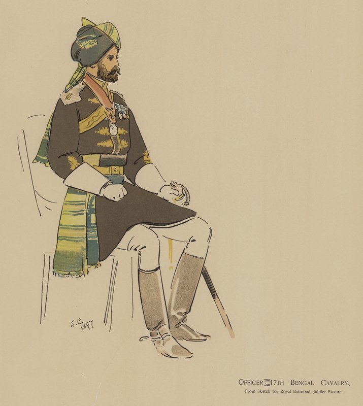 Officier 17e Bengal Cavalerie door John (after) Charlton