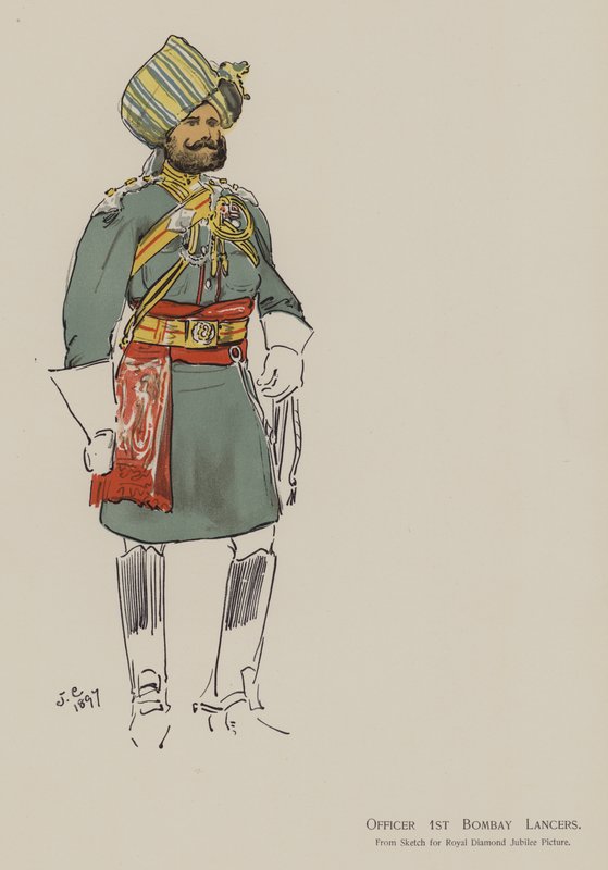 Officier 1e Bombay Lansiers door John (after) Charlton