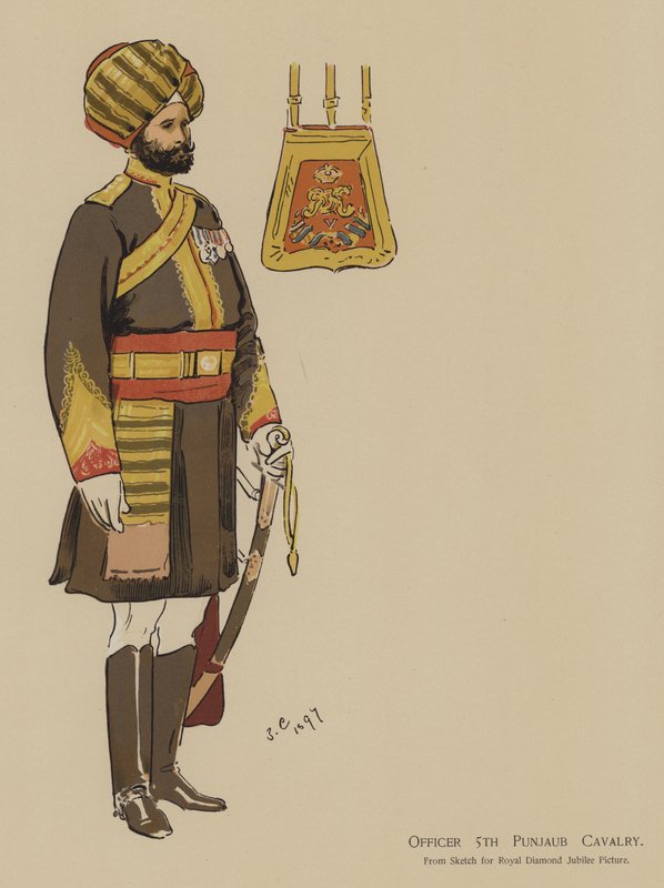 Officier 5e Punjaub Cavalerie door John (after) Charlton