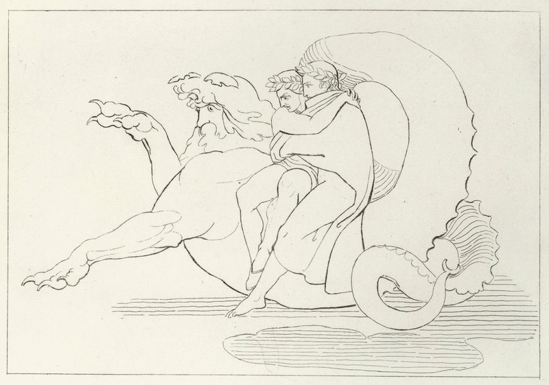 Gerion, Inferno, Canto 17 door John (after) Flaxman