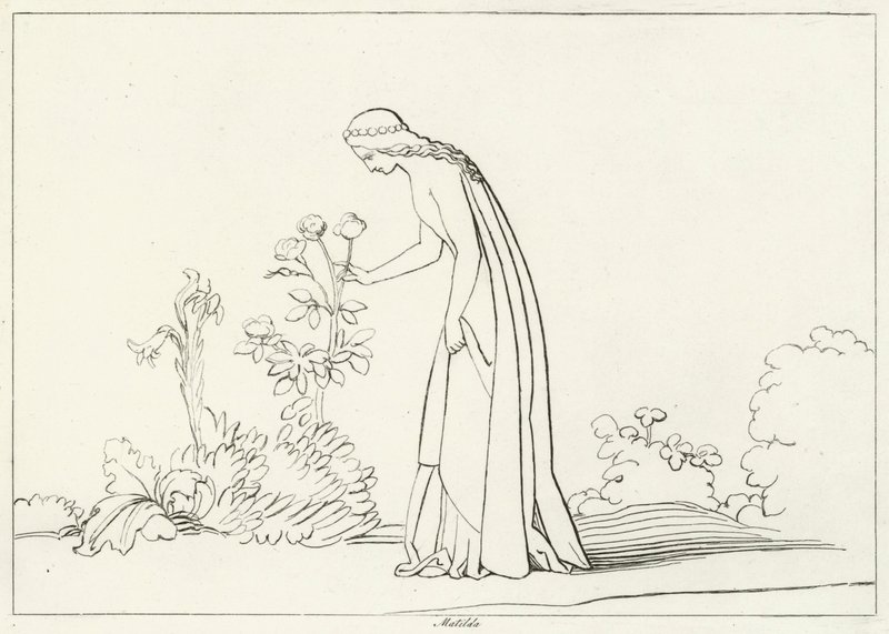 Matilda, Vagevuur, Canto 28 (gravure) door John (after) Flaxman