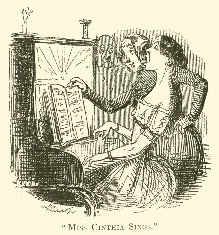 Miss Cinthia zingt (gravure) door John (after) Leech
