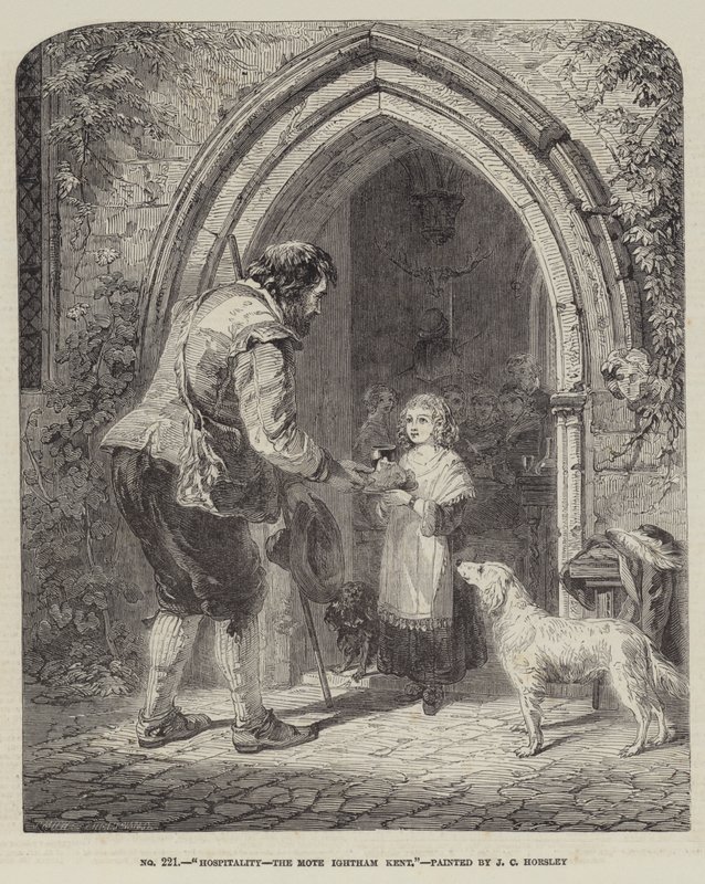 Gastvrijheid, de Mote, Ightham, Kent door John Callcott Horsley