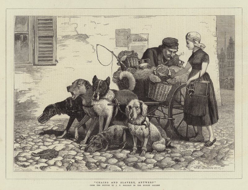 Ketens en slavernij, Antwerpen (gravure) door John Charles (after) Dollman