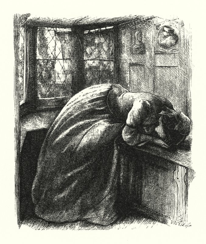 Mariana door John Everett (after) Millais