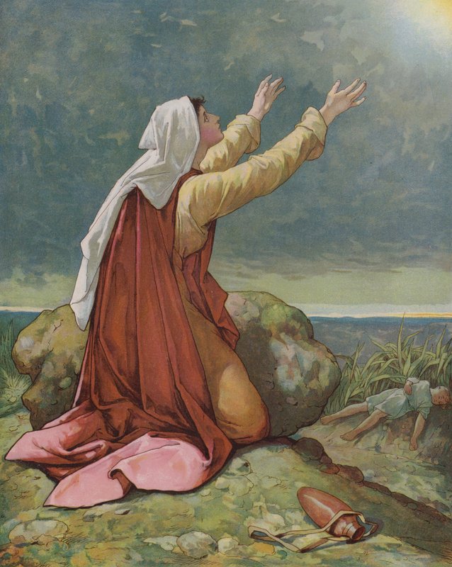 Hagar en Ismaël door John Lawson