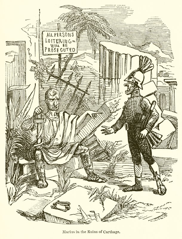 Marius in de Ruïnes van Carthago door John Leech