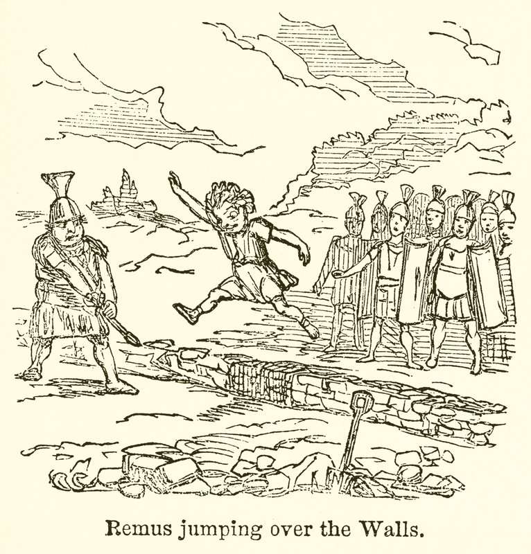 Remus springt over de muren door John Leech