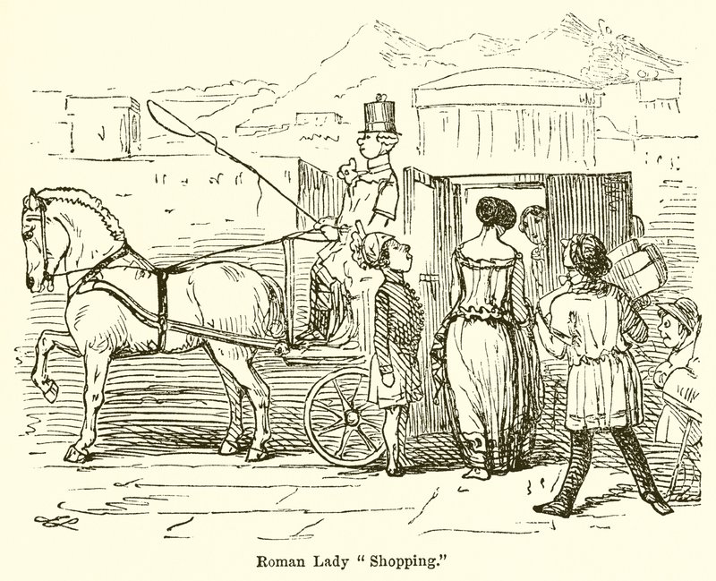 Romeinse dame winkelen door John Leech