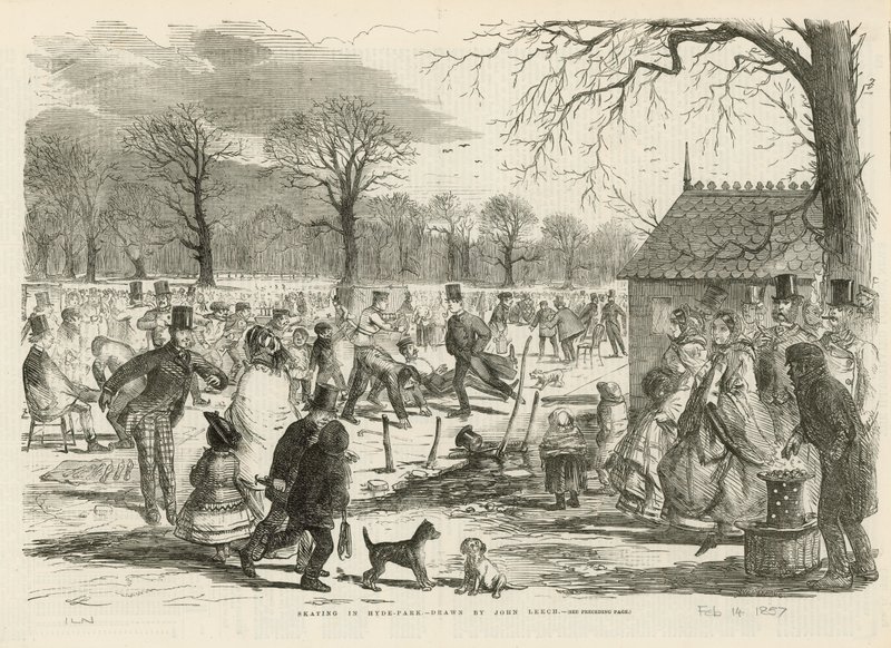 Schaatsen in Hyde Park door John Leech