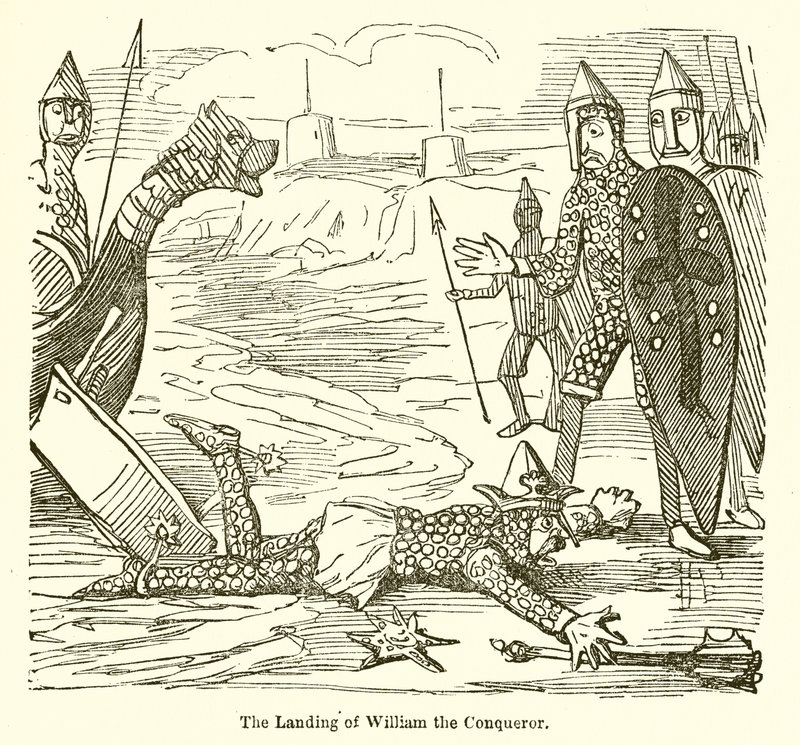 De landing van Willem de Veroveraar door John Leech