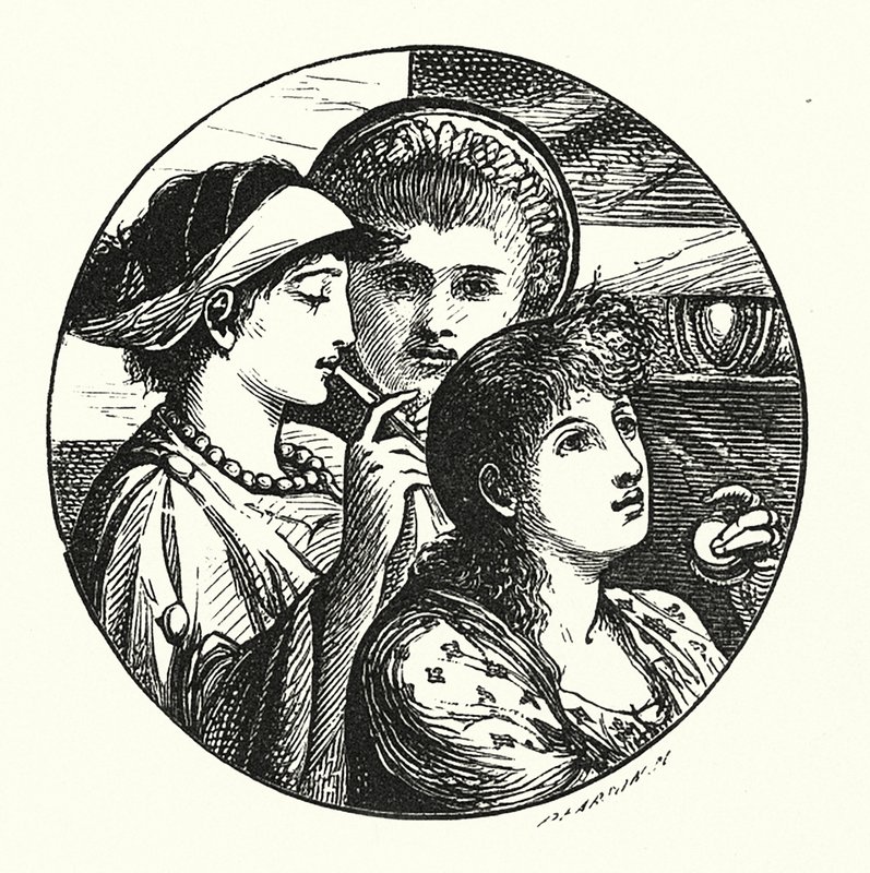 De minstrelen (gravure) door John Reinhard Weguelin