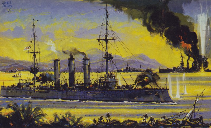 De Emden (kleurenlitho) door John S. Smith
