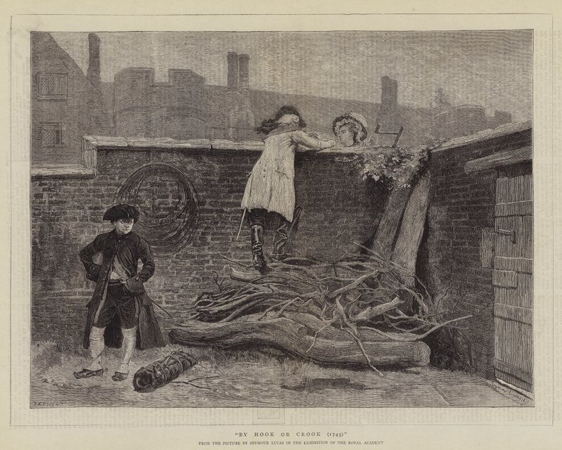 Met Haken of Stokken (1745) door John Seymour Lucas