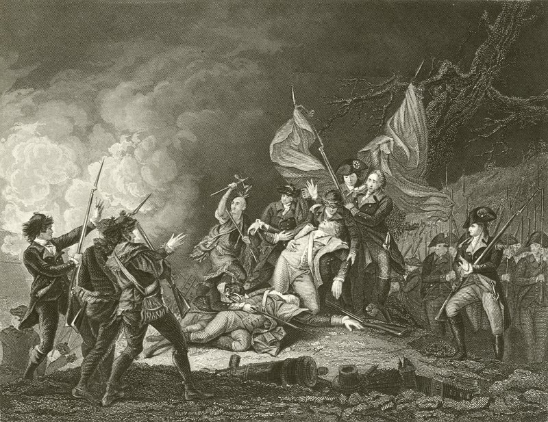 De dood van Generaal Montgomery door John Trumbull