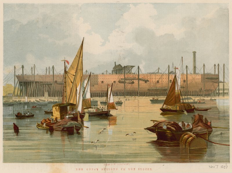 De Great Eastern op de stocks door John Wilson Carmichael