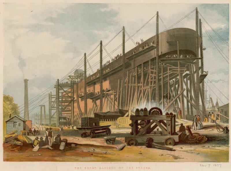 De Great Eastern op de hellingen door John Wilson Carmichael